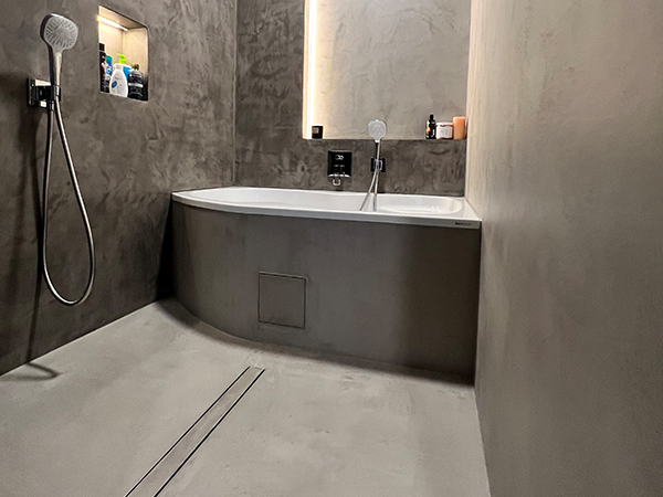 Realizace stěrky Topciment - kopelna a podlahy - Villidecor.cz